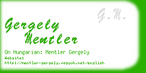 gergely mentler business card